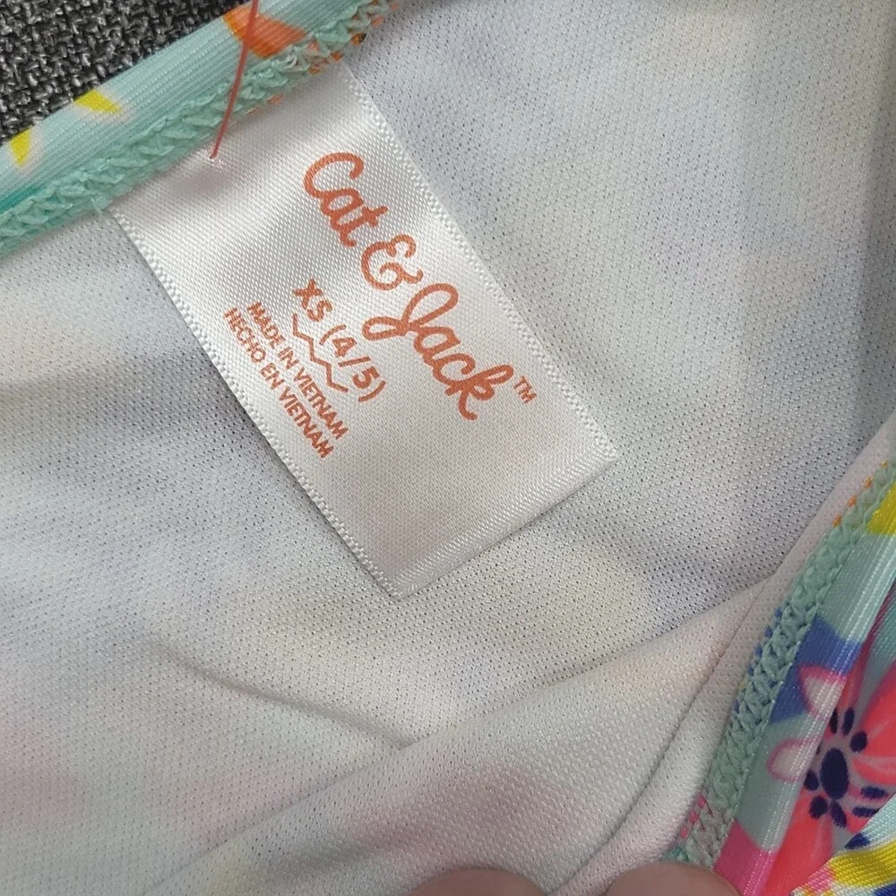 Cat & Jack Girls' Paradise Floral Printed Bikini Set Size X-Small 4/5